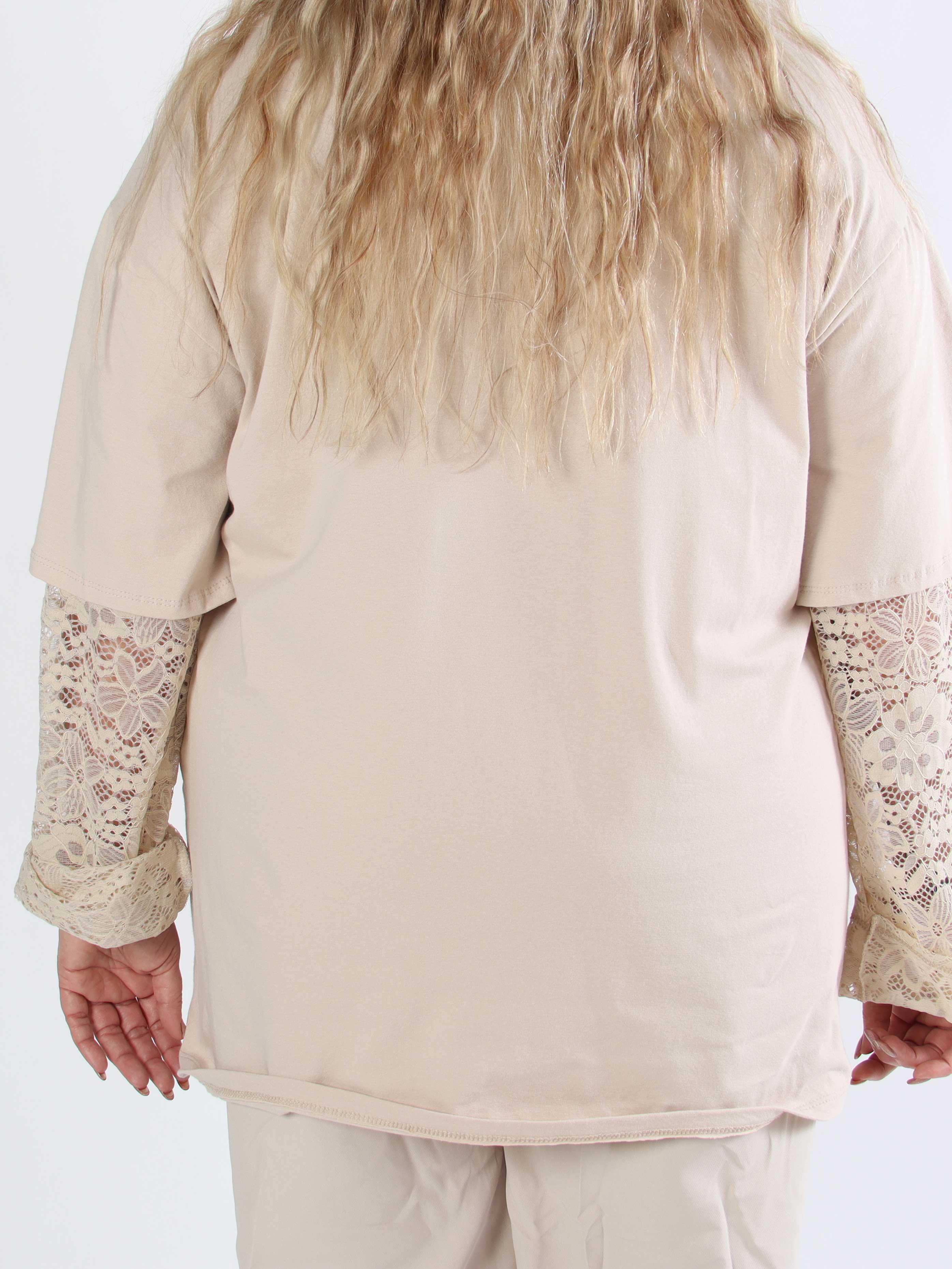 Valerie - T-shirt i bomuld med lange blonde ærmer